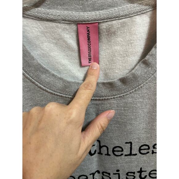 The Spark Company Nevertheless, she persisted. Gray sweatshirt Women’s Size 4XL - Picture 3 of 5